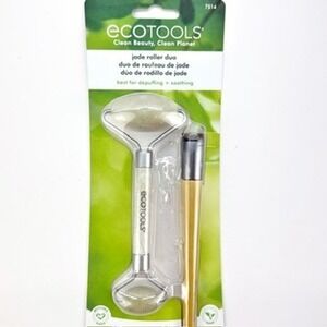 EcoTools Jade Roller‎ Duo Face Massager Depuffing Soothing Brush Set